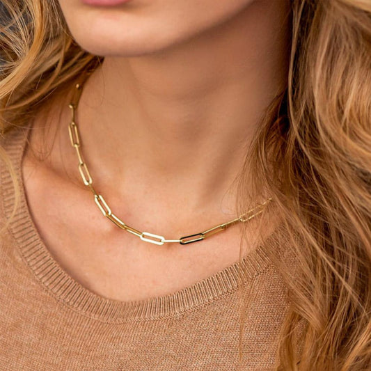 Aurora | 14k Gold Paperclip Chain Necklace