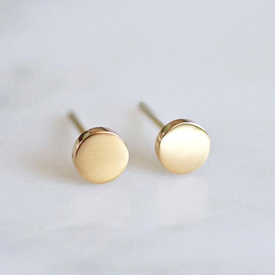 Aurora | 14k Gold Circle Stud Earrings