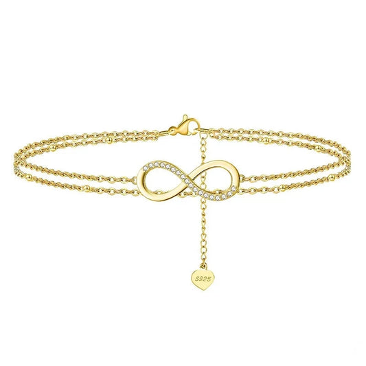 Euryphaessa | 14k Gold + Diamond Infinity Anklet