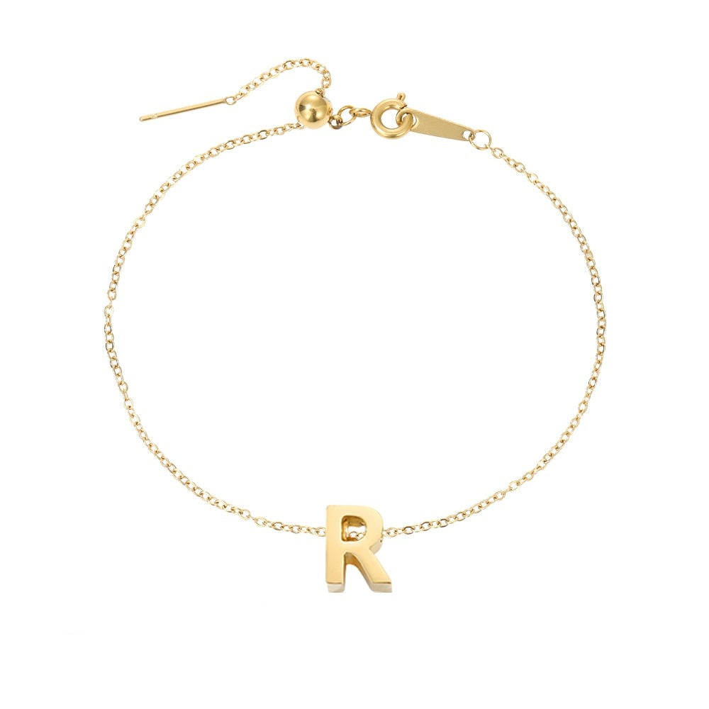 Aurora | 14k Gold Initial Pendant Anklet