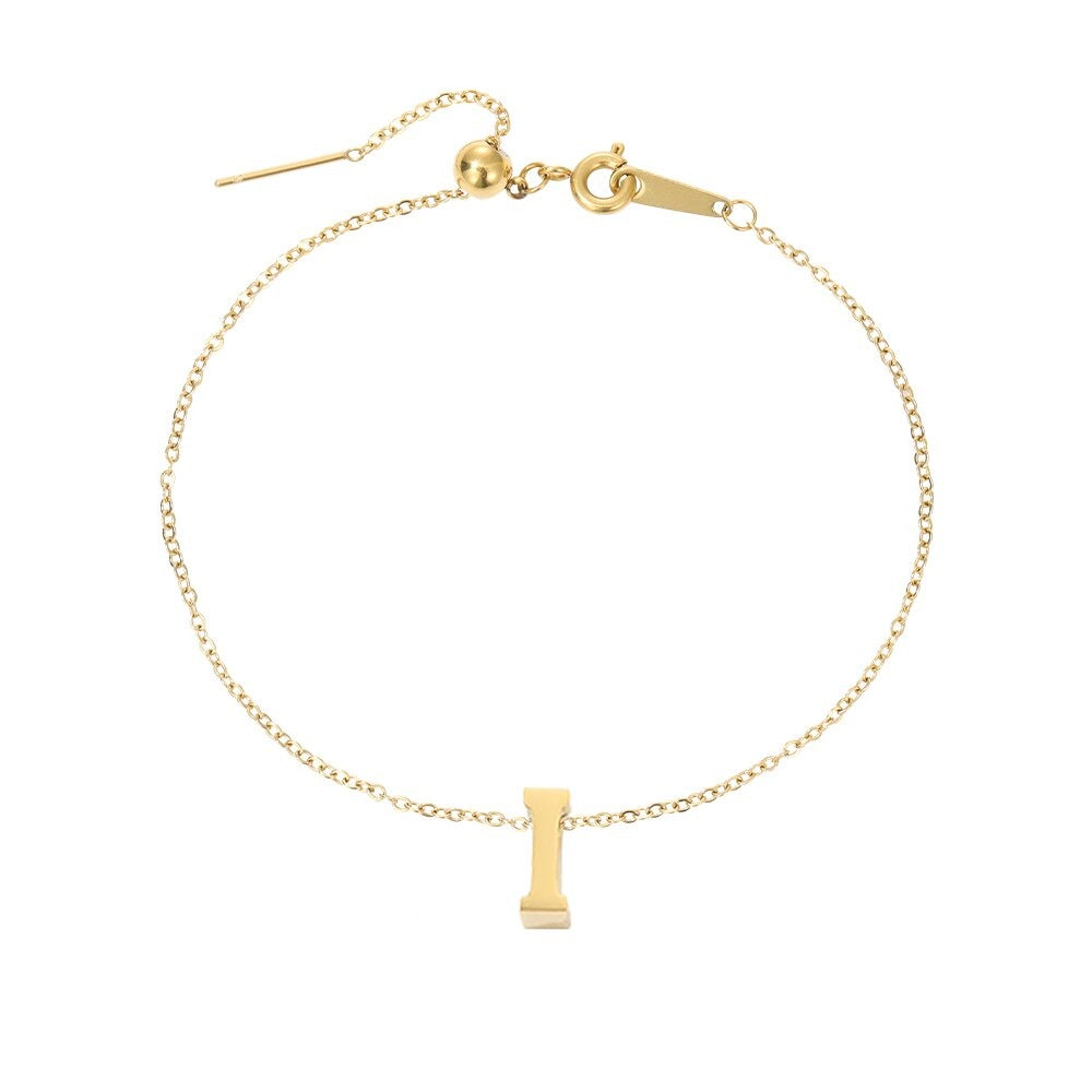 Aurora | 14k Gold Initial Pendant Anklet