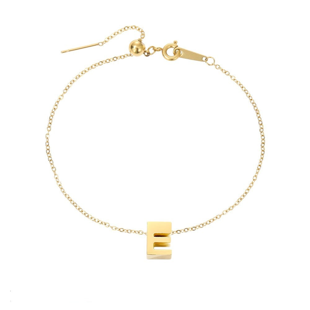 Aurora | 14k Gold Initial Pendant Anklet