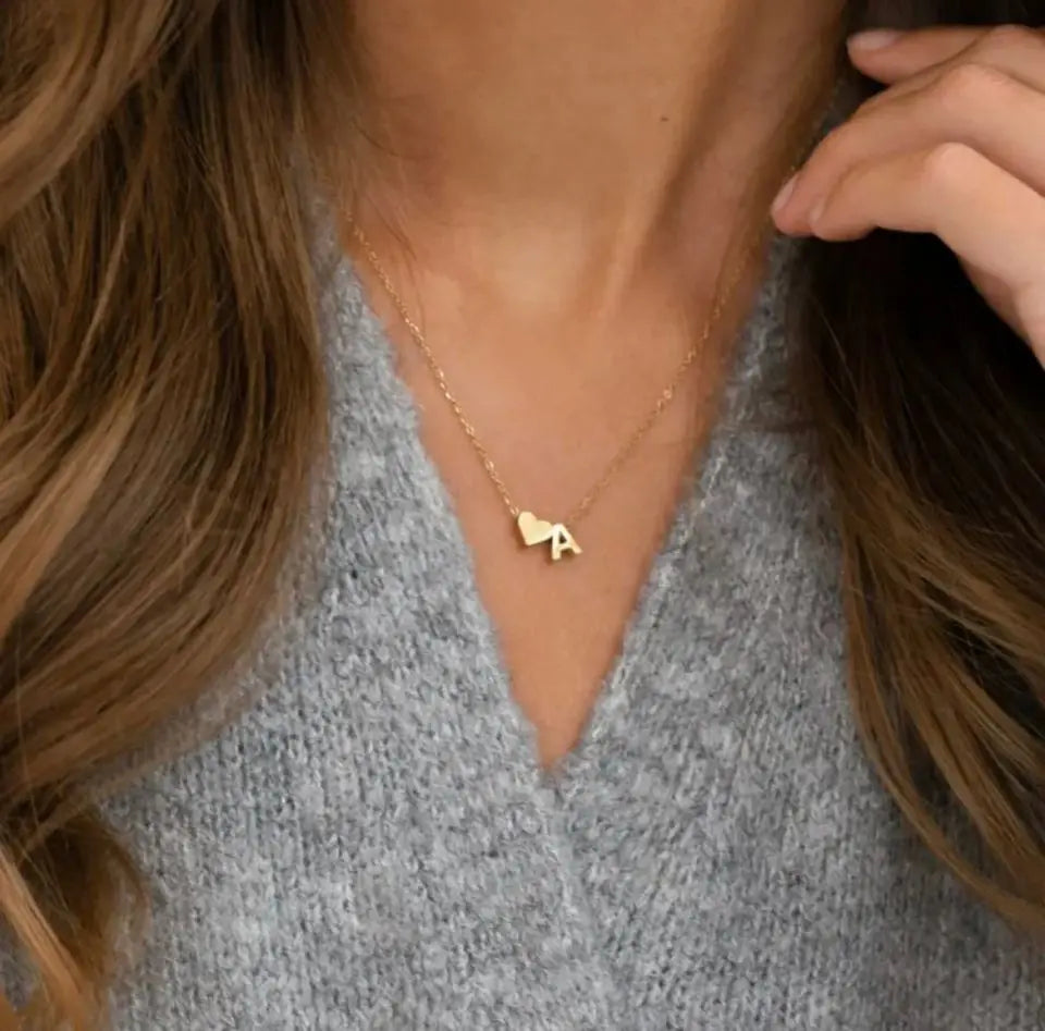 Aurora | 14k Gold Love Initial Necklace