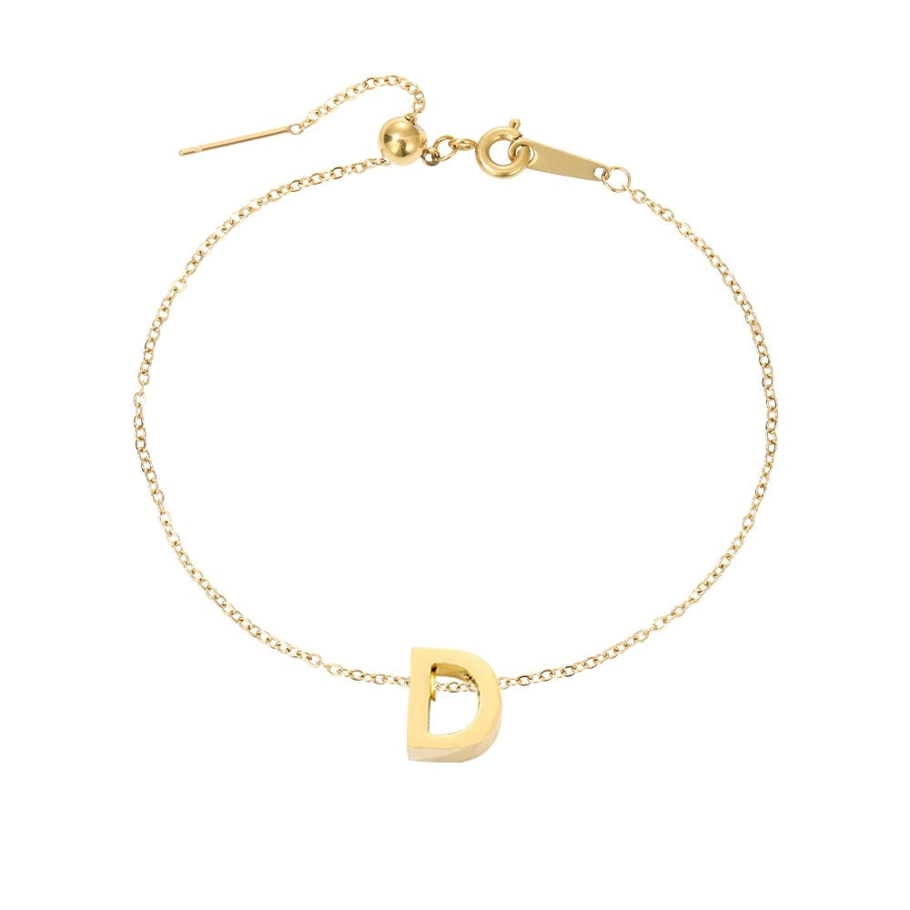 Aurora | 14k Gold Initial Pendant Anklet