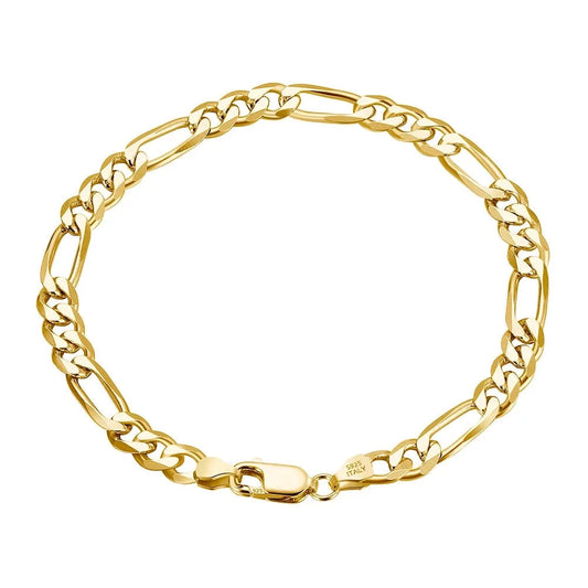 Aurora | 14k Gold Figaro Bracelet