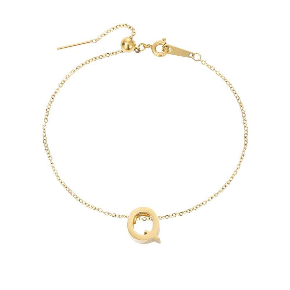 Aurora | 14k Gold Initial Pendant Anklet