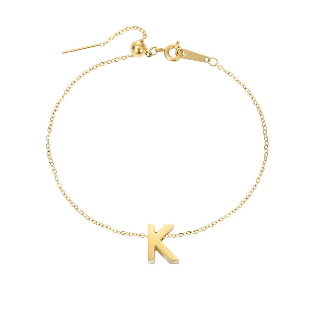 Aurora | 14k Gold Initial Pendant Anklet