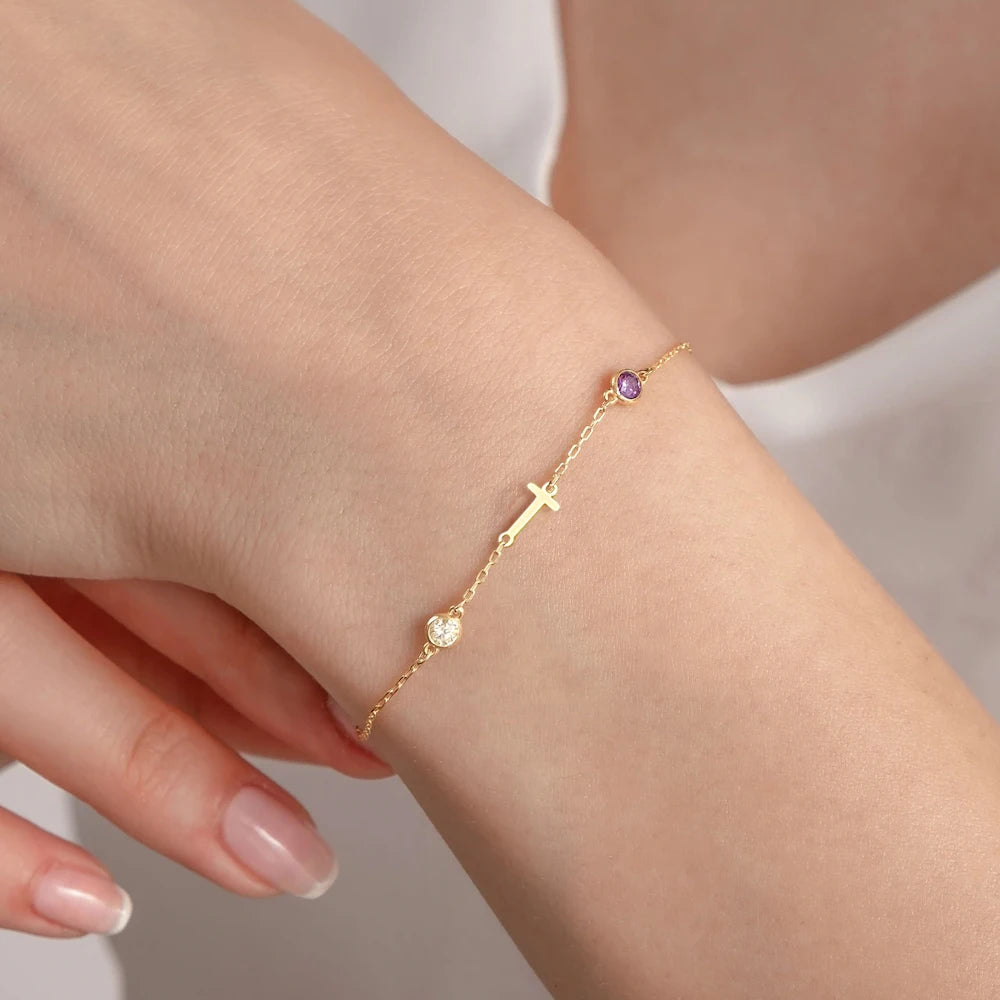 Cardinal Axis | 14k Gold Monogram Bracelet