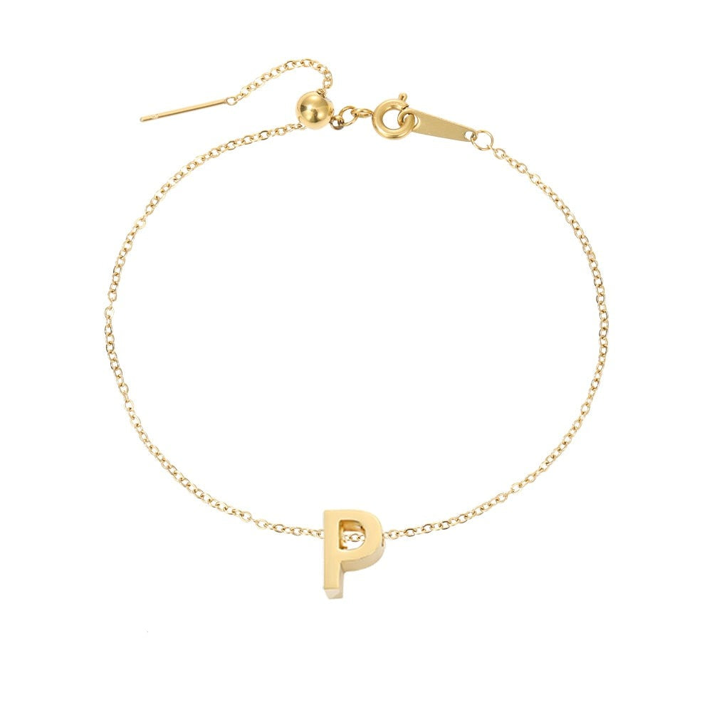 Aurora | 14k Gold Initial Pendant Anklet