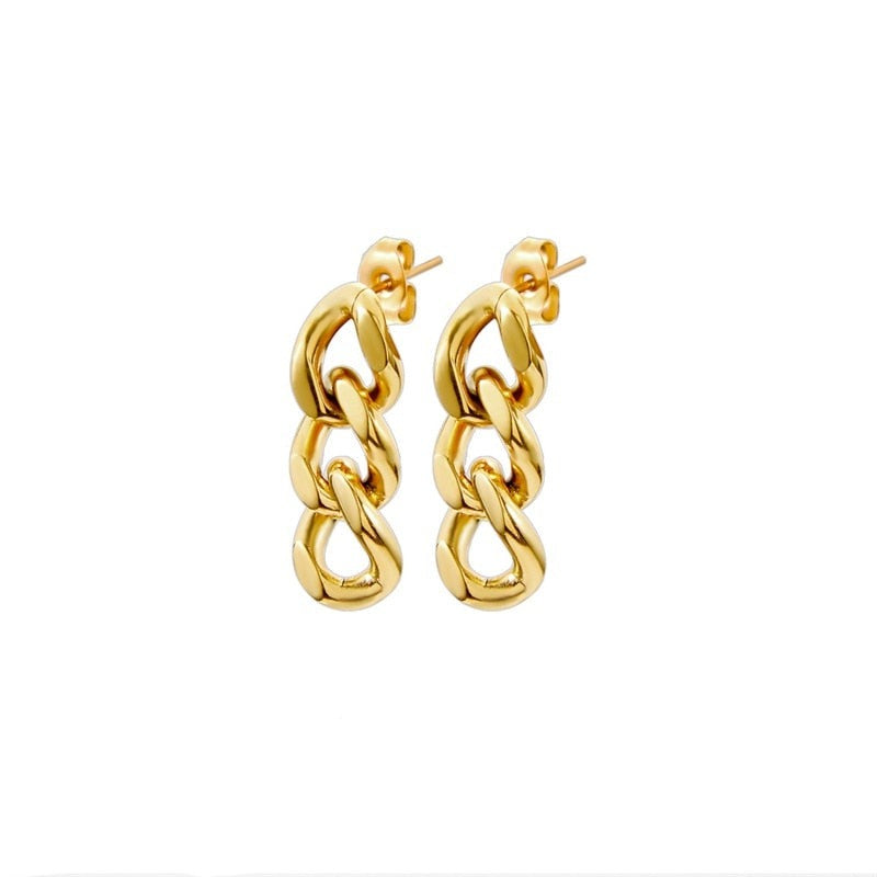 Aurora | 14k Gold Cuban Drop Earrings