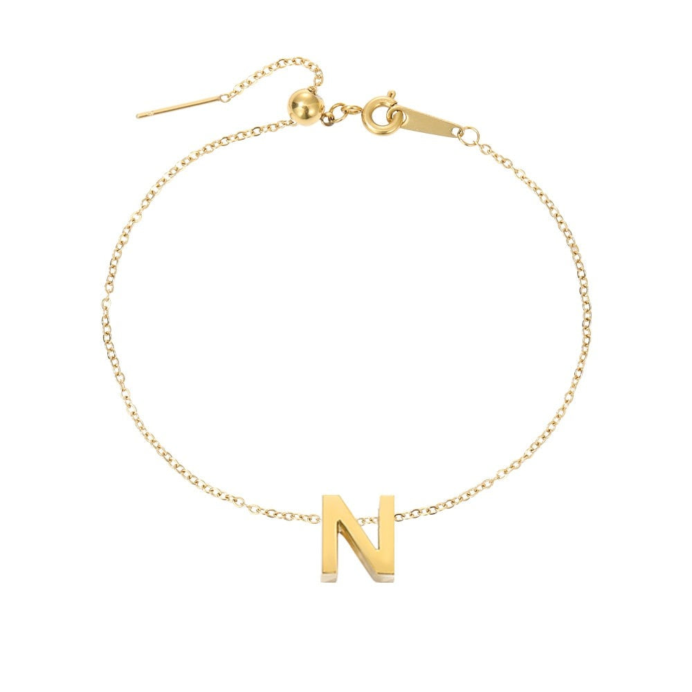 Aurora | 14k Gold Initial Pendant Anklet