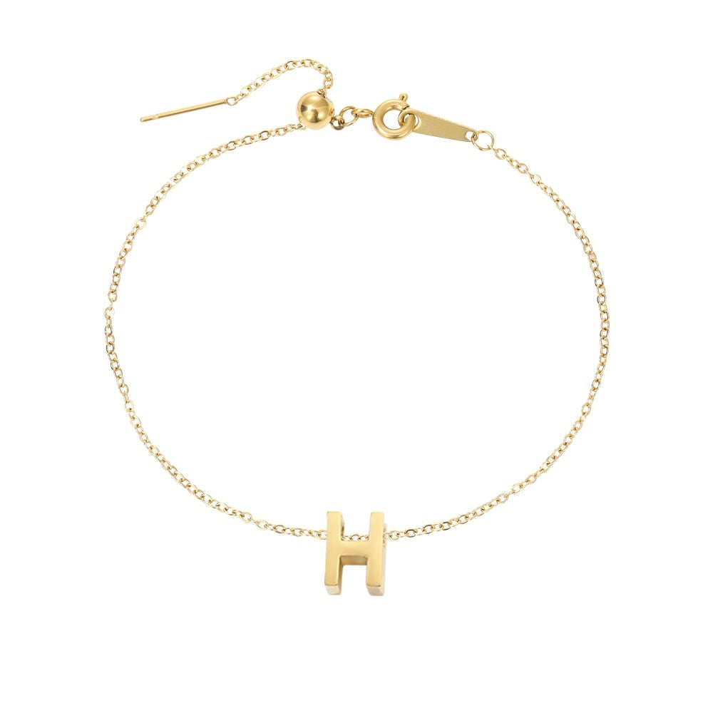 Aurora | 14k Gold Initial Pendant Anklet