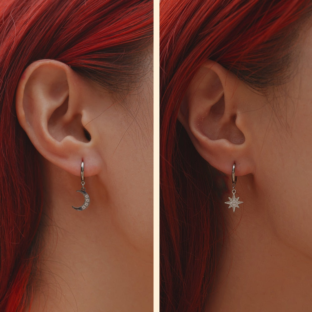 Cardinal Axis | 14k Gold Midnight Dangle Earrings