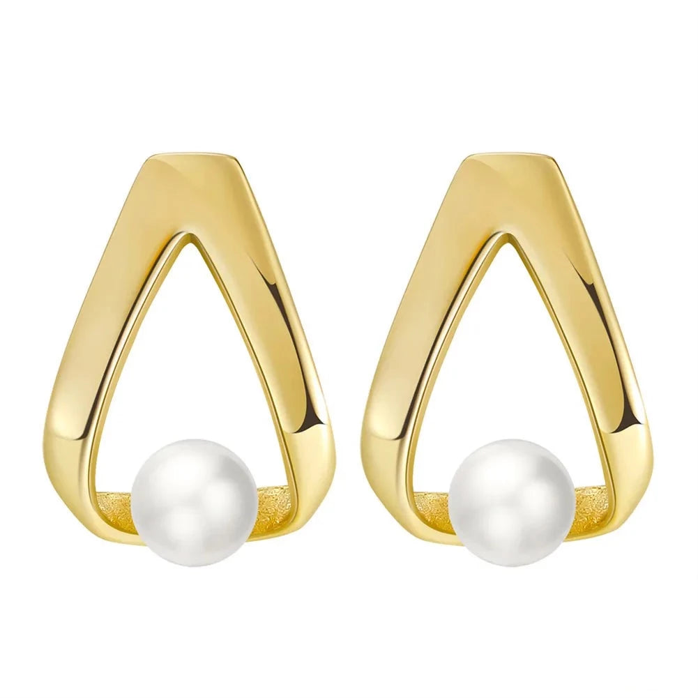 Akoya - Gai | 14k Gold Raindrop Stud Earrings