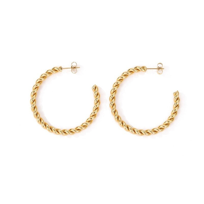 Chrysus  | 14k Gold Vine Hoop Earrings