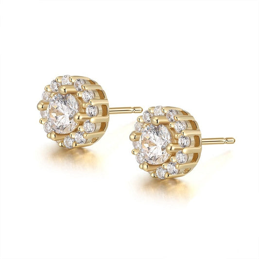 Euryphaessa | 14k Gold Diamond Stud Earrings