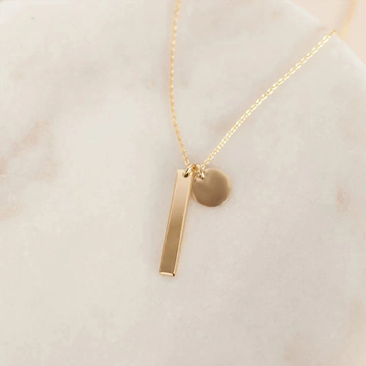 Aurora | 14k Gold Heart Plate Pendant Necklace