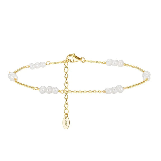 Akoya - Gai | 14k Gold + Baroque Pearl Anklet