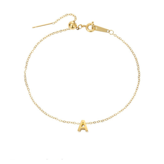 Aurora | 14k Gold Initial Pendant Anklet