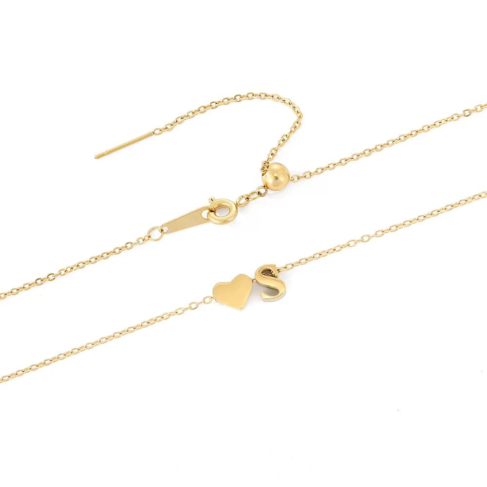 Aurora | 14k Gold Love Initial Necklace