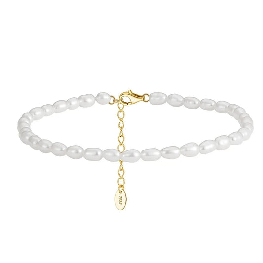 Akoya - Gai | 14k Gold + Baroque Pearl Anklet