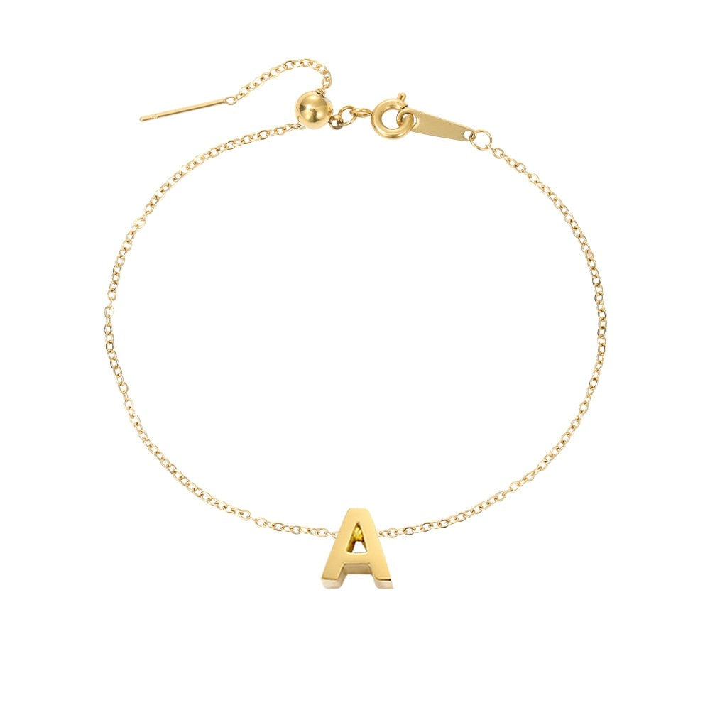 Aurora | 14k Gold Initial Pendant Anklet