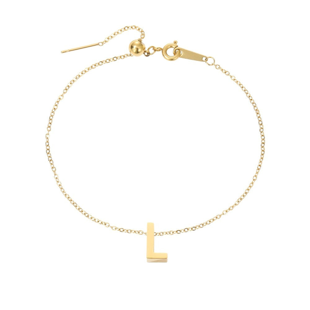 Aurora | 14k Gold Initial Pendant Anklet