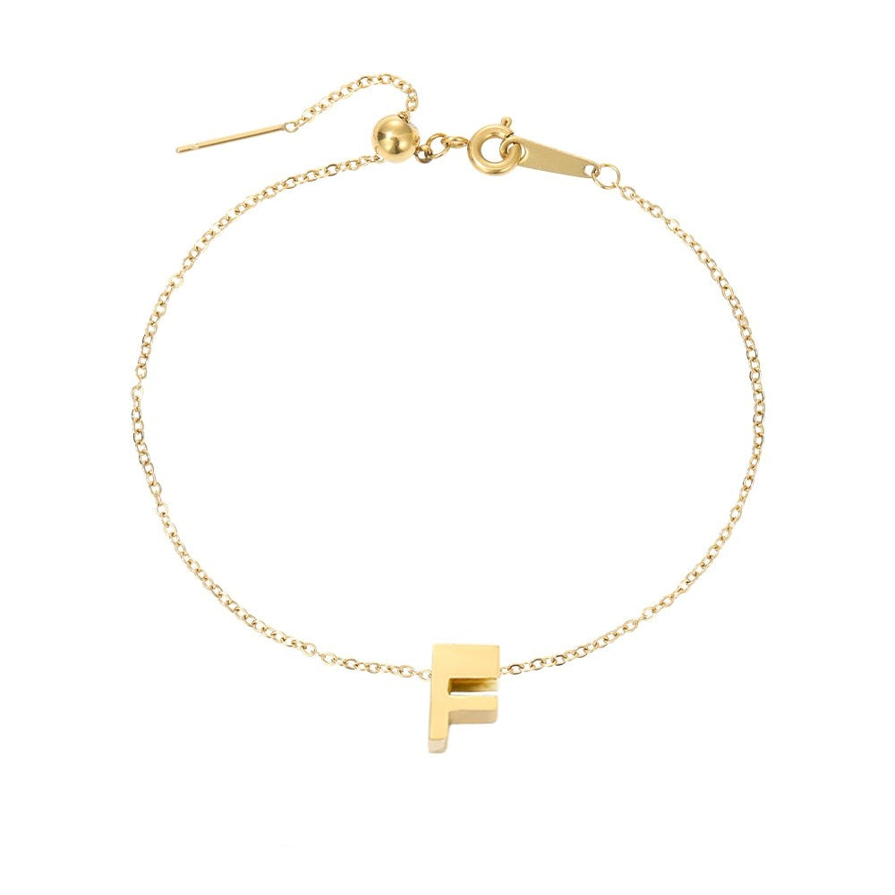 Aurora | 14k Gold Initial Pendant Anklet