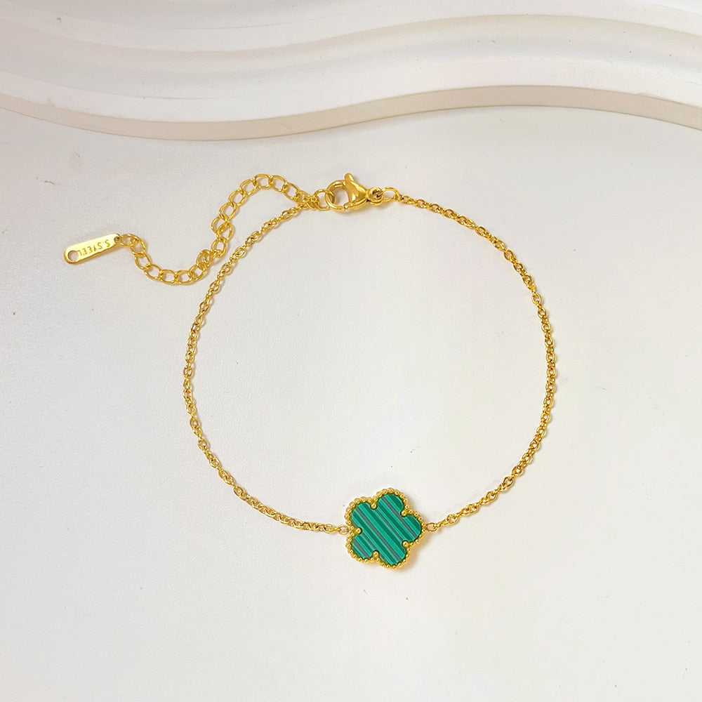 Aurora | 14k Gold Flower Charm Bracelets