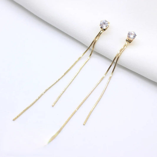 Euryphaessa | 14k Gold + Diamonds Drop Earrings