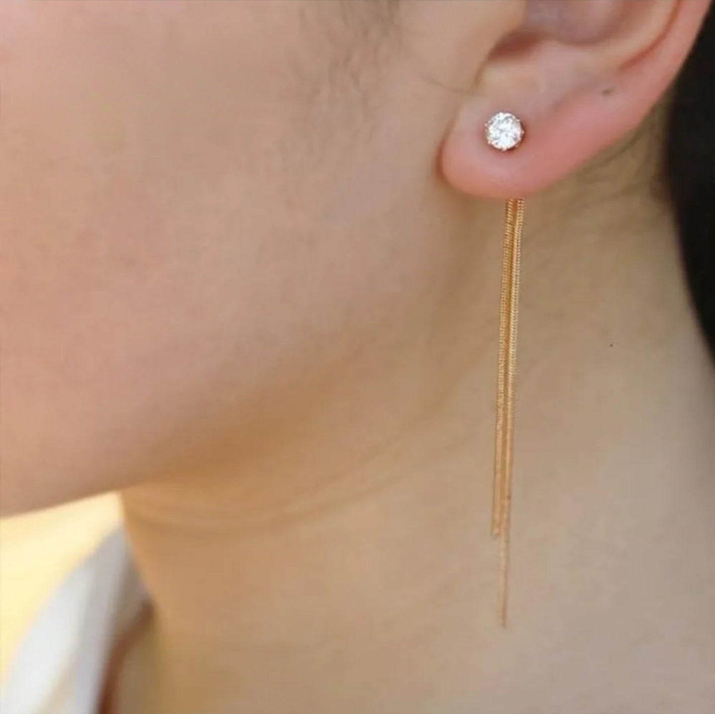 Euryphaessa | 14k Gold + Diamonds Drop Earrings