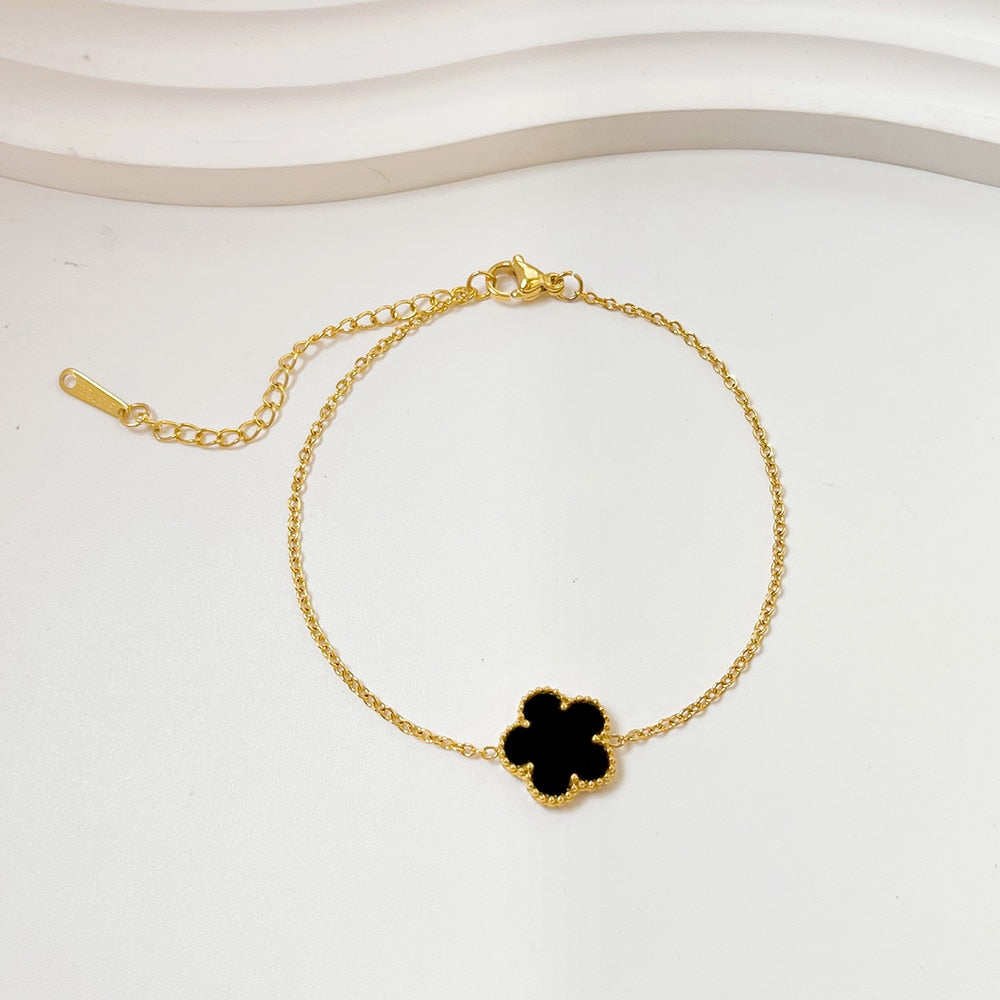 Aurora | 14k Gold Flower Charm Bracelets