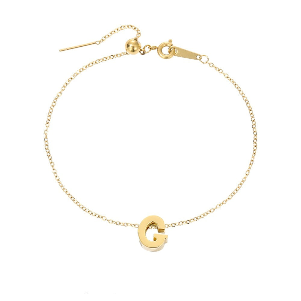 Aurora | 14k Gold Initial Pendant Anklet