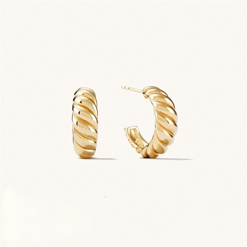 Theia | 14k Gold Croissant Hoop Earrings