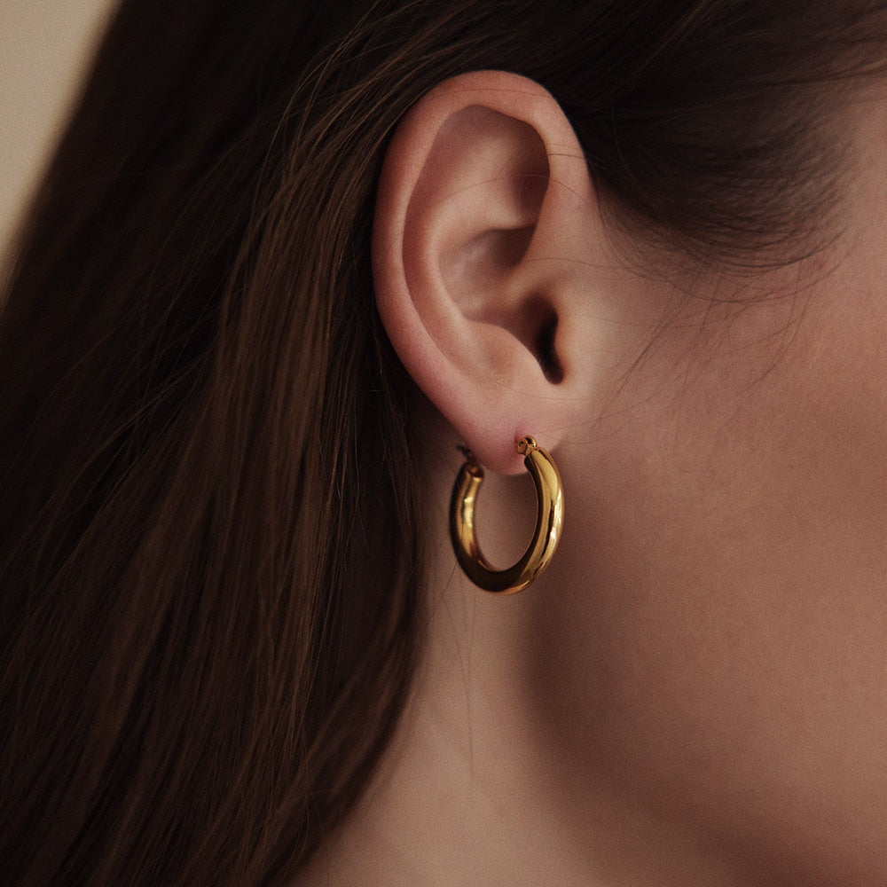 Aurora | 14k Gold Classic Hoop Earrings