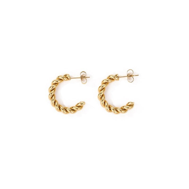 Chrysus  | 14k Gold Vine Hoop Earrings